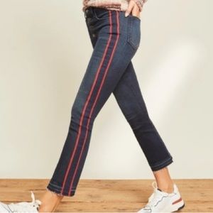 Carolyn midnight high rise  fray baby bootcut straight leg jeans